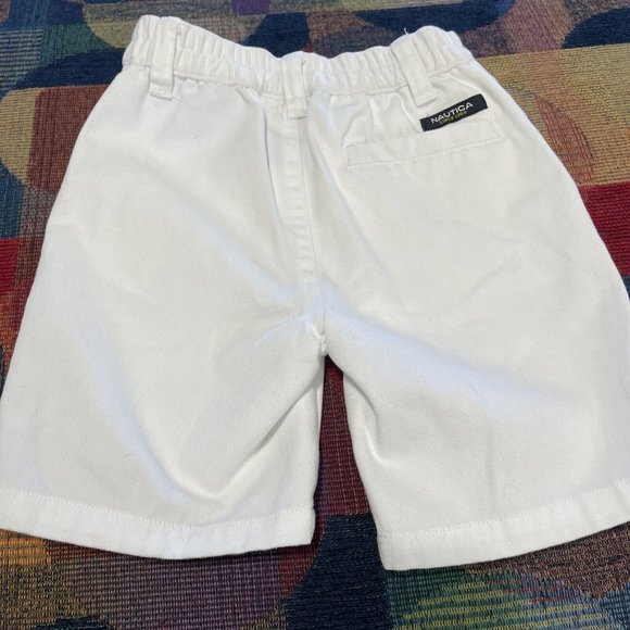 Nautica Toddler Boys White Cotton Shorts Elastic Waist And Pockets Size 18 Month - Picture 5 of 7